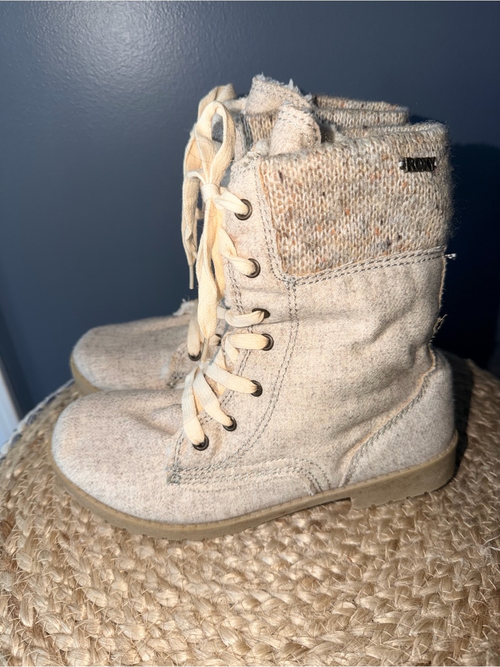 Roxy Wool Combat Boots Size 6